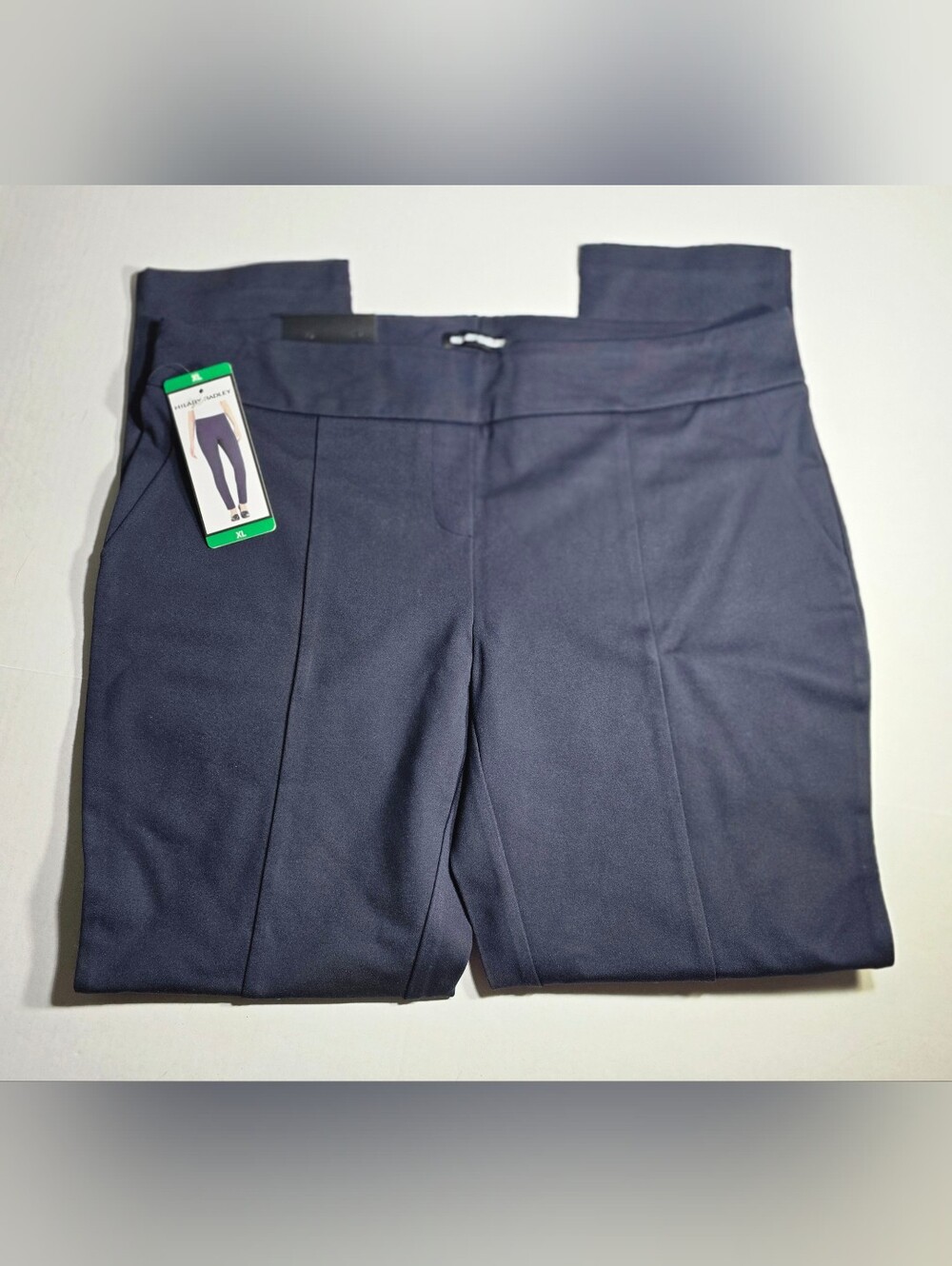 NWT XL Hilary Radley Navy Ankle Ponte Pull-On Pants Office Career Work